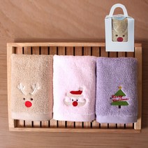 퍼니맘 어린이집 크리스마스 선물 단체선물 산타수건 핸드타월, 1개, 창문상자포장1P