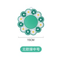 식탁매트 투명매트 실리콘 테이블매트 테이블매트 유리대용 책상 원형 식탁 레이스 375ea2, 데이지 그린 미디움 사이즈 6매【15cm】