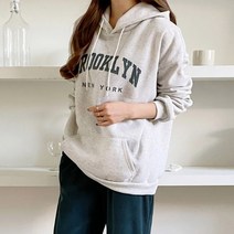 디작소 여성 바완든 루즈핏 레터링 기모 후드티셔츠