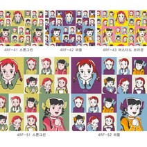 1/2마) 36-828 빨간머리앤4]코튼린넨]팝아트 psn 5종 캐릭터원단, 커트지(110x60cm)_스톤 그린