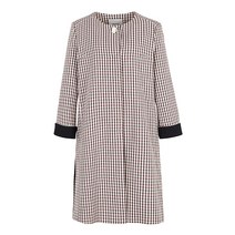베스띠벨리 무료배송] 85% 대박 세일! 매장가 498 000원 블랙 잔체크 라운드넥 박시핏 롱 트렌치 자켓느낌의 코트 봄 가을엔 딱 검정 체크 자켓 55 66 77 88 까지 가능한 빅싸이즈 원피스에 잘어울리는 트렌치코트