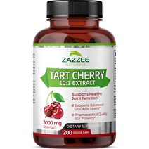Zazzee 타트 체리 추출물 3000mg 캡슐 200정, 단일개당 용량/중량/정