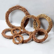 한소픈 원형 리스틀 나무리스 인테리어 조화 리스 만들기, 25cm