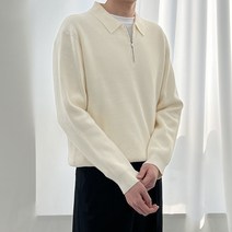 남자반집업니트 카라반집업 하프집업니트