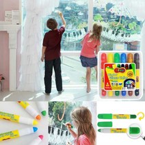 글라스 칼라 토루 6색 유리 젤 마카 워셔블 거실 목욕탕 바닥 미술 놀이 그리기 그림 회전식 펜 마커