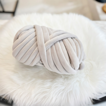 나우미 벨벳 자이언트얀 가방 만들기 망고실 뜨개실 빅얀 루피실 왕모찌실 핑거니팅 1kg, 라이트그레이 벨벳