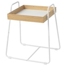 이케아 스베나룸 보조테이블 화이트 39x51x57cm 대나무 스틸, 없음