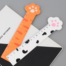 어린이자 캐릭터 일러스트 귀여운 15cm 우드 나무자, 색상, 화이트(품)(절)