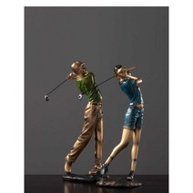 골프피규어 감사패 트로피 골프장식품 기념패 골프트로피 인물피규어 장식, E
