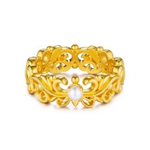 라오농 궁중혼례반지 골드웨딩수술테두리반지 웨딩고법당초문진주빈티지반지+d2508LL 환적