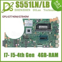KEFU S551LN ASUS K551L R553L 노트북 마더 보드 I3 I5 I7 4th Gen 4GB-RAM GT840M/GT740M UMA 테스트, 04 I3-4th GT740 GT840