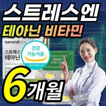 스트레스 스트래스 L 엘 테아닌 태아닌 태안인 태아닌 발레리안 캐모마일 시계 꽃 홍경청 추출물 추출분말 타우린 감태 분말, 1개, 6개월