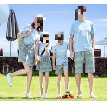 수담몰 네모무늬 패밀리룩 가족촬영의상 엄마아들 커플룩 친자옷