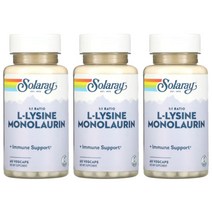 솔라레이 L-Lysine Monolaurin 1:1 Ratio 베지 60정 3통, 1개, 기본