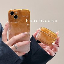 아이폰14promax 휴대 전화 케이스 투명 카라멜 무늬 렌즈 보호 낙하 방지 방수, iPhone14 Pro