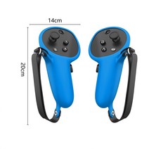 메타 퀘스트 프로 VR 컨트롤러용 보호 커버 1 쌍 실리콘 쉘 조절 가능한 너클 스트랩 헤드셋 액세서리, 한개옵션1, 02 Blue