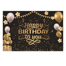 럭셔리 생일 현수막 대형 블랙파티 A타입 장식 배너, 단품