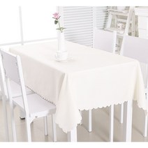 [180cm X 140cm] 나랑파티 테이블보 백일 돌상 칠순 소품 행사 식탁 커버 레이스 식탁보, 크림