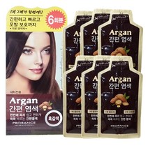 프로랑스화장품) 아르간 간편 새치 커버 염색약 6회분 내장 염모제, 흑색, 1개