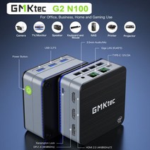 미니컴퓨터 미니 소형 피씨 피시 PC GMKtec 트리플 스크린 디스플레이 내장 선풍기 데스크탑 컴퓨터 G2 N100 윈도우 11 프로 PC 12GB DDR5 NVME SSD, 미국, 12GB 2TB NVME SSD