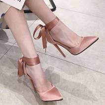 오르난 여성 백 리본 스트랩 하이힐 11cm