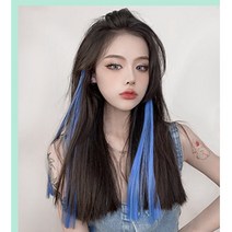VENUS 포인트 헤어 브릿지 붙임머리 똑딱이 컬러 피스 셀프 부분 가발 스트레이트 웨이브, 레몬, 1개