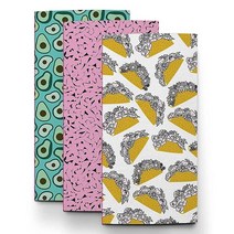 Pipsticks의 스트라이프 & 스팟 트래블러 노트 인서트 밝고 다채롭고 재미있는 노트 트레블 저널 트레블자 저널 리필 빈 페이퍼 개인 사이즈 3팩 11 x 21cm(, Taco Party