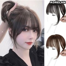 KORELAN 여성 통가발 정수리 앞머리 일체형, 다크브라운
