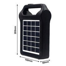 Portable 6V 2W Rechargeable Solar Panel Power Storage Generator System USB Charger Lamp Lighting Hom, 02 205x150x50mm