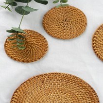 라탄 컵받침 냄비받침 (3size), 소, 소