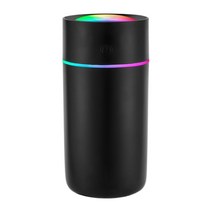 차량용 휴대용 usb 가습기 USB 자동차 디퓨저 320ML 다채로운 색상 라이트 디자인 가정용 공기 청정기, 01 Black