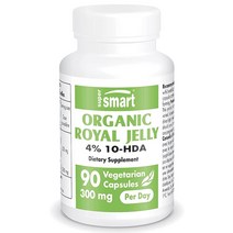 Supersmart 유기농 로열 젤리 4% 10HDA 100mg 면역 체계 지원 피로 기간 동안 에너지 드라이브 및 활력을 회복하는 데 도움이 됩니다 | GMO 프리 글루텐 채식주