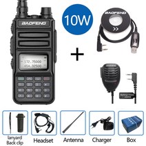 baofeng uv-15r 10w 워키 토키 30km 장거리 136-174400-520mhz USB 충전기 업그레이드 uv-5r 양방향 라디오 uv-10r, 협력사, 케이블 마이크 추가