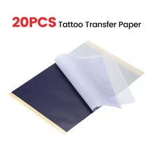 전사지 타투 전송 용지 A4 크기 열 복사기 스피릿 마스터 스텐실 10-100 매 탄소 추적 Tatuagem 액세서리 공급, [02] 20PCS Transfer Paper