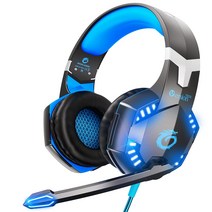 VersionTECH. 게이밍 헤드셋 ps4 헤드셋 게이밍 헤드폰 헤드폰 게임용 헤드셋 마이크 스테레오 게이밍 헤드셋 소음 격리 볼륨 조절 가능 forPS4 switch XBox one PC에 대응 블루