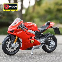 Bburago 118 Ducati-Panigale V4 정적 다이 캐스트 차량 소장용 바이크 오토바이 모델 완구