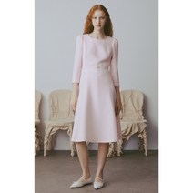 케네스레이디 (E637)퍼프숄더 벨티드 플레어 원피스 EROPND0100