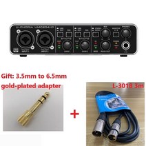 마이크 악세사리 팝필터 거치대 부품 BEHRINGERbehringer UMC204HD 외부 사운드 카드 녹음 오디오 인터페이, 02 UMC204HD and 3m line