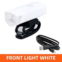 USB 충전식 자전거 라이트 전면 후면 미등 사이클링 안전 경고등 방수 램프 Flashligh, Front light white