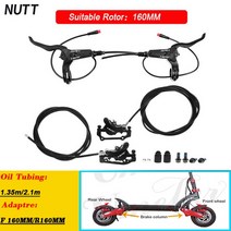 전동킥보드 성인 전기 킥보드 전기스쿠터 NUTT전기 스쿠터 E자전거 유압 디스크 브레이크 140 160 180mm 전원Off 라인 와이어 제로 10X 11X KUGOO G1 부품, [03] F160mm R160MM Kit