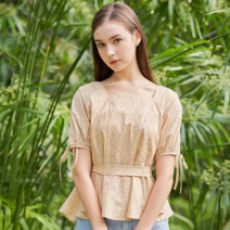 레터프롬문 레터프롬문 마들렌 튤립 블라우스 ( 옐로우 )