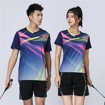 배드민턴복 트레이닝 세트 맞춤 남녀 반팔 여름 통기 속건 탁구 테니스 반바지 경기복
