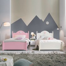 키즈돔 러블리 슈퍼싱글침대_크림화이트: 독립형매트 포함, 없음