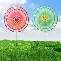 조이썬 원형 2중 바람개비 2P세트 행사홍보용 장식 파티 게비 미술 축제 재료 만들기 왕, 본상품선택