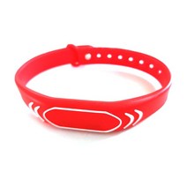 MIFARE 클래식 조절식 NFC 팔찌 실리콘 밴드 문 출입 통제 카드 RFID ID 13.56MHZ ISO14443A 1K 2 개, 01 Red