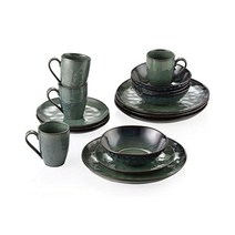 접시 그릇 GRETD 16개의 별이 빛나는 녹색 식기 구운 디저트 컵을 가진 테이블웨어