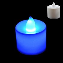 불꽃이없는 led 차 조명 양초 배터리 구동 coloful 깜박이는 기둥 양초 봉헌 tealight 로맨틱 파티 홈 장식, 푸른