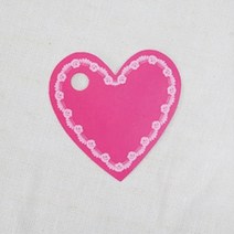 카드택 하트 메모꼬리표 선물포장 행택 50p 장식용텍