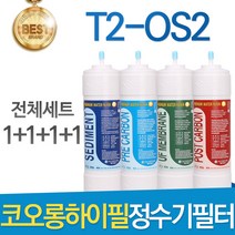 코오롱하이필 T2-OS2 고품질 정수기 필터 호환 전체세트, 선택1 - 전체구성세트(1+1+1+1=4개)