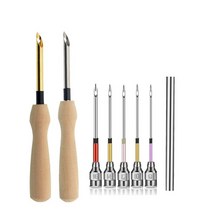 펀치니들 러그 만들기 집에서할수있는취미 펀치 바늘 키트 나무 원사 크로셰 뜨개질 펜 DIY 공예 스티칭, 06 6